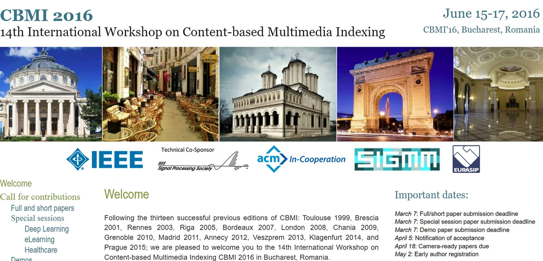 CBMI 2016 - 14th International Workshop on Content-based Multimedia Indexing