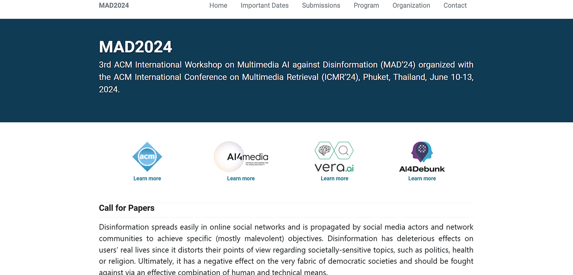 MAD2024 - 3rd ACM International Workshop on Multimedia AI against Disinformation