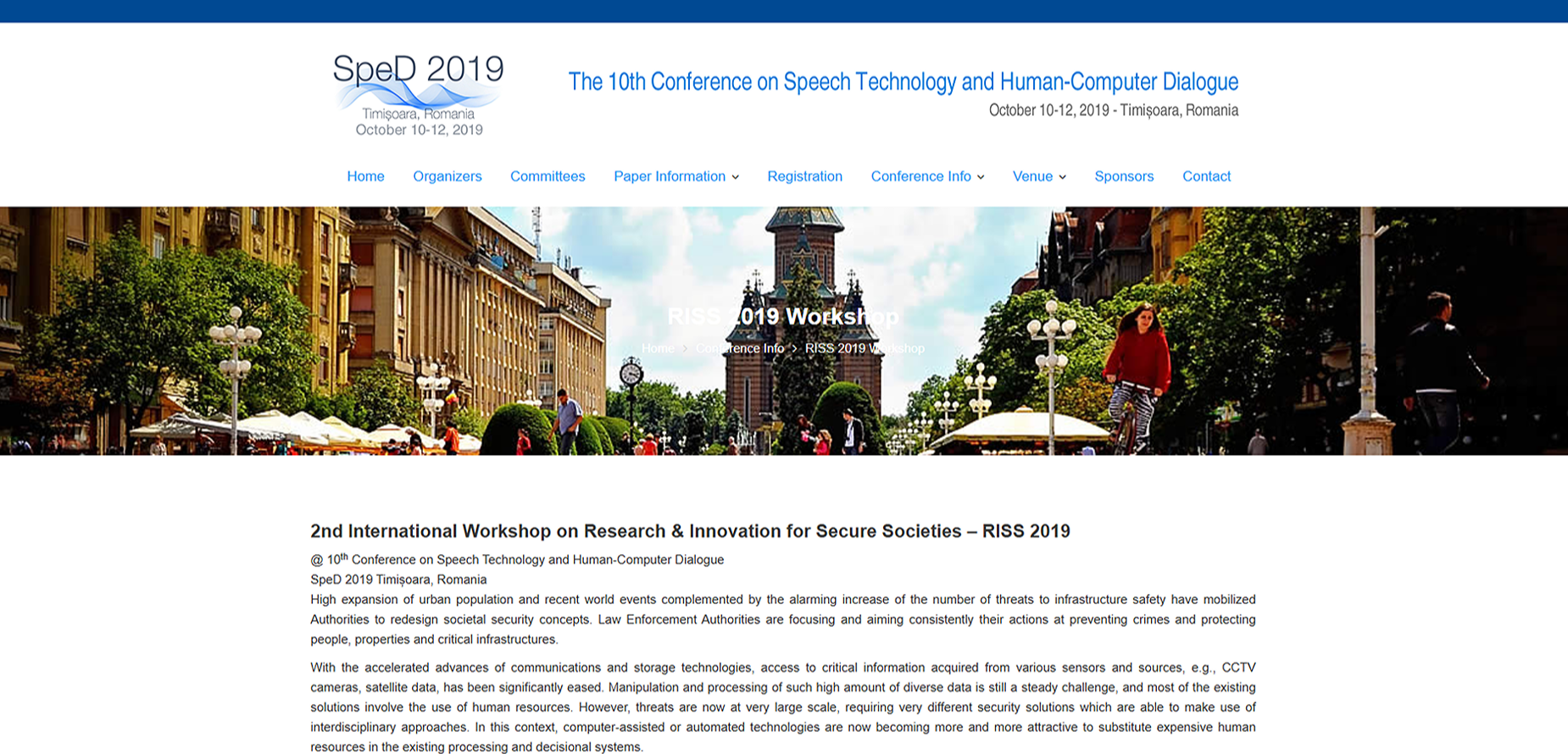 RISS 2019 - 2nd International Workshop on Research & Innovation for Secure Societies