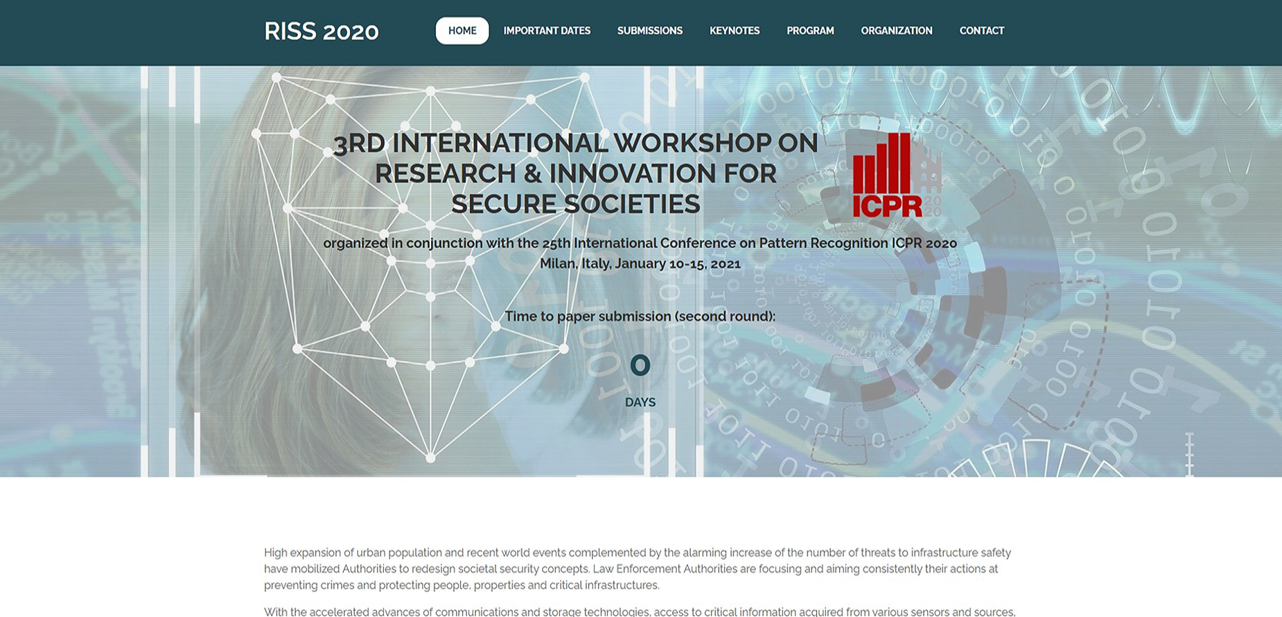 RISS 2020 - 3rd International Workshop on Research & Innovation for Secure Societies