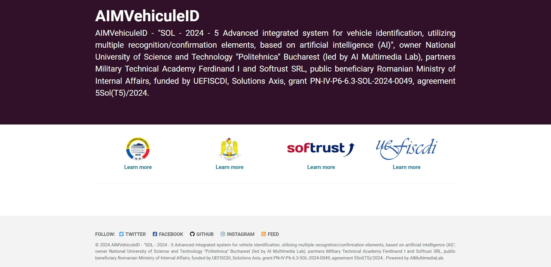 UEFISCDI AIMVehiculeID