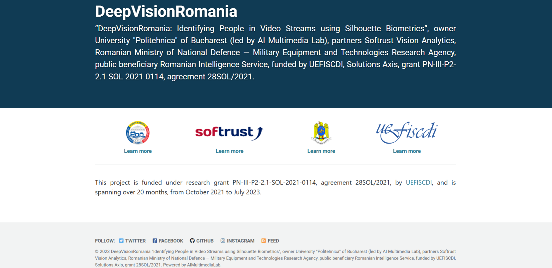 UEFISCDI DeepVisionRomania
